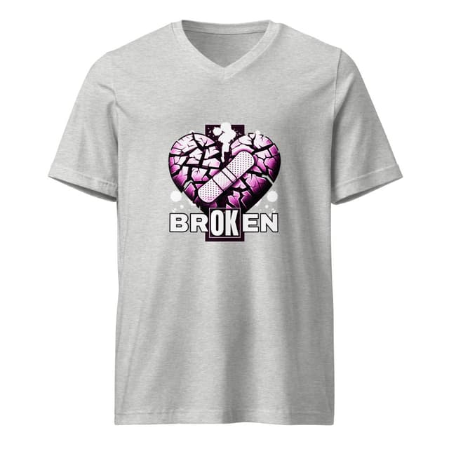 Broken Heart T-Shirt V Style Woman