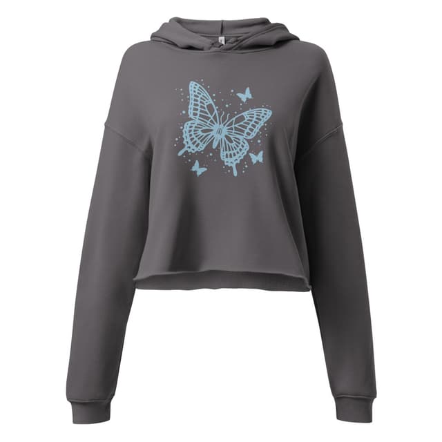Butterfly Ink Crop Hoodie Premium Women