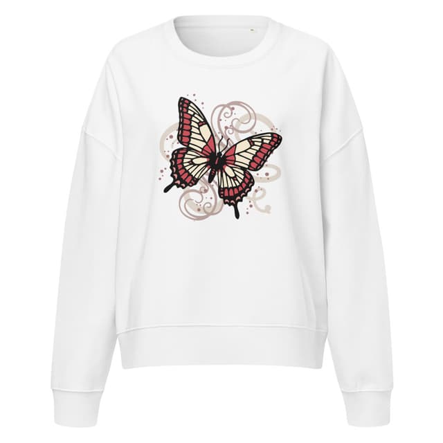 Orange Butterfly Sense Eco Sweatshirt for Women