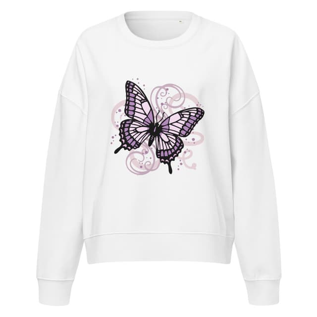 Violet Butterfly Sense Eco Sweatshirt for Women