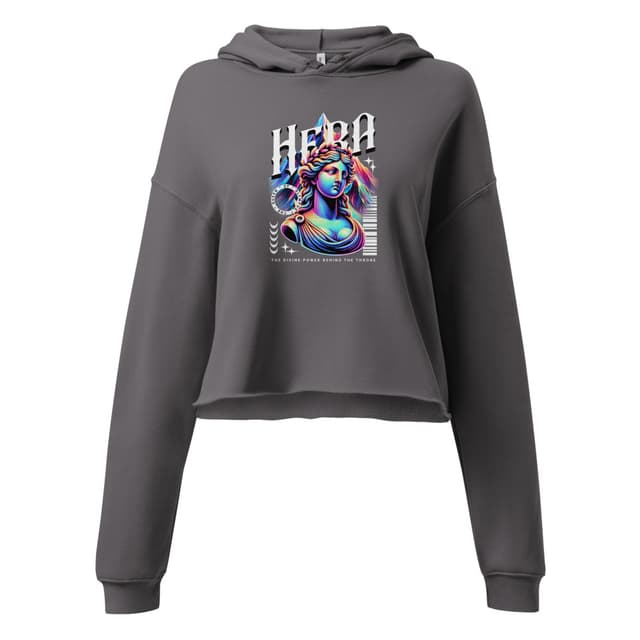 Hera Queen of Olympus Crop Hoodie Premium Woman