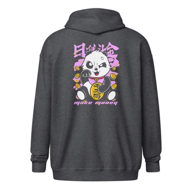 Panda Make Money Hoodie Zip Woman