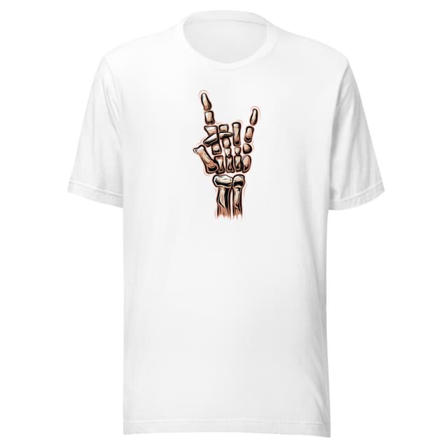 Rock On Skeleton Hand TShirt Premium Donna