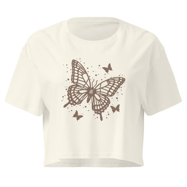 Stencil Butterfly Crop Top Women