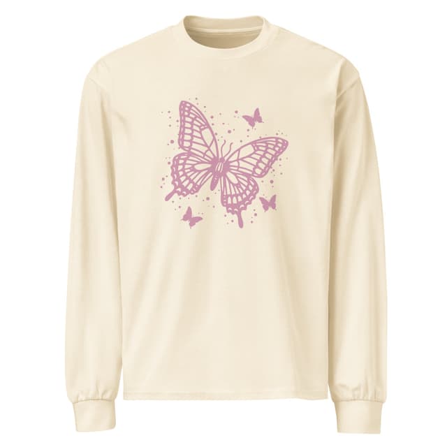 Stencil Schmetterling T-Shirt Langarm Bold
