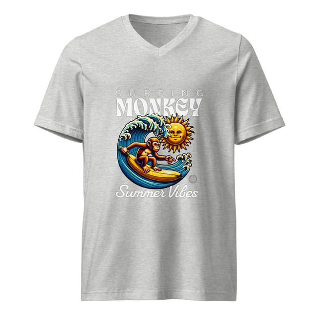 Surfing Monkey Vibes T-Shirt V Style Man