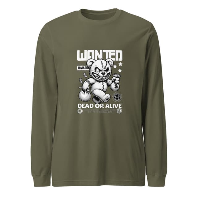Teddy Bear Bandit T-Shirt Long Sleeve Premium Man