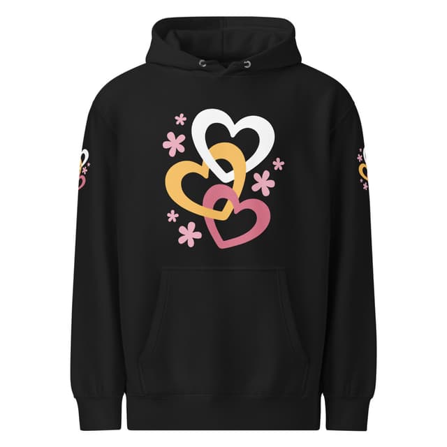 Triple Hearts Hoodie Bold Style Women