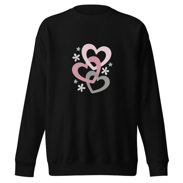 Triple Hearts Premium Sweatshirt for Women