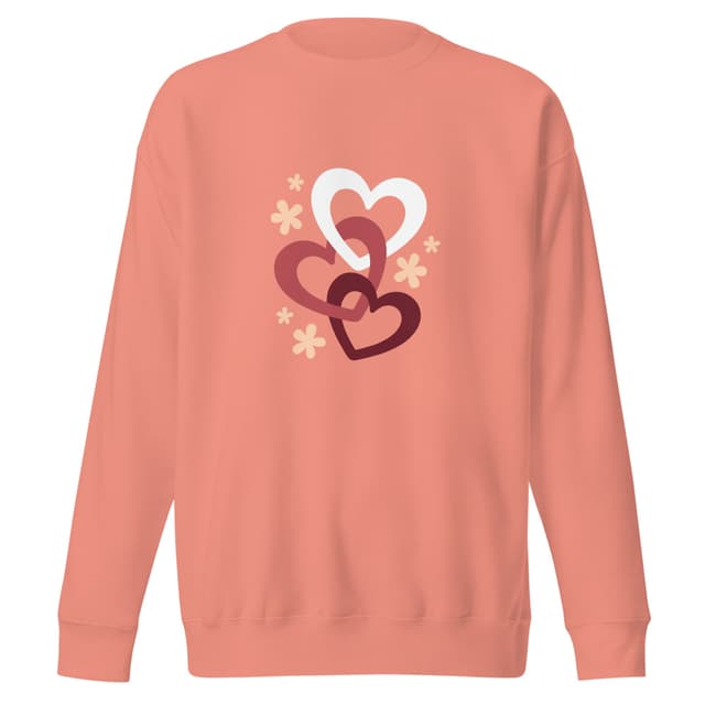 Triple Hearts Sweatshirt Premium Naisille