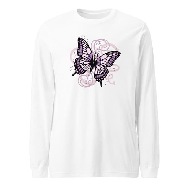 Violet Butterfly Sense Long Sleeve Premium T-Shirt for Women